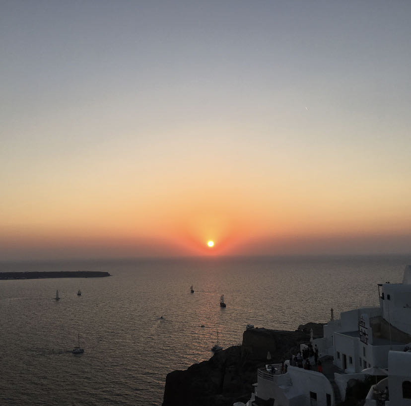 Sunset photographed over the sea